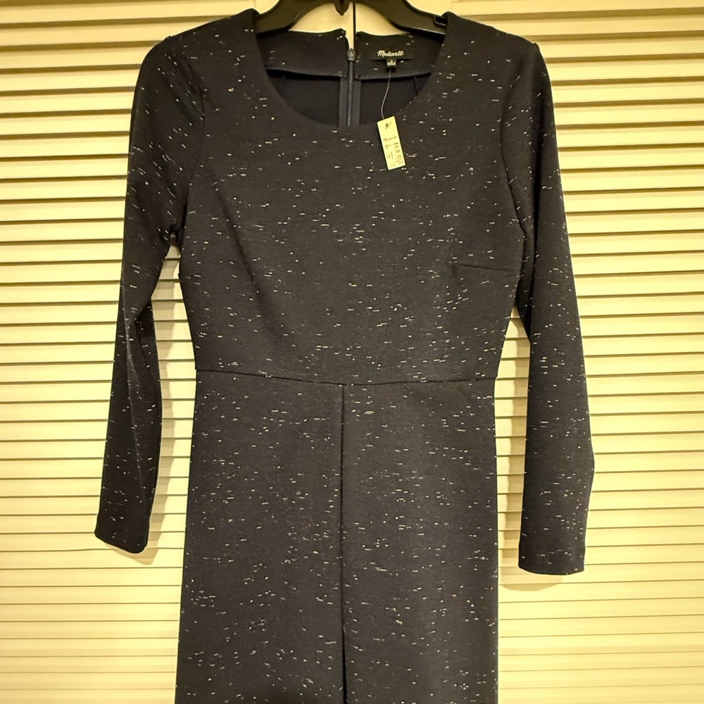 NWT Madewell knit cotton navy blue dress, A-Line shape